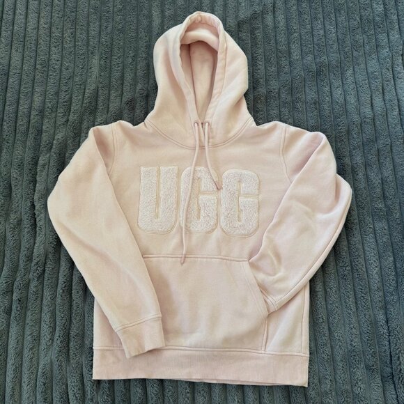 UGG Lotus Light Pink Hoodie With Fleece Logo Detail Size S - Picture 1 of 6